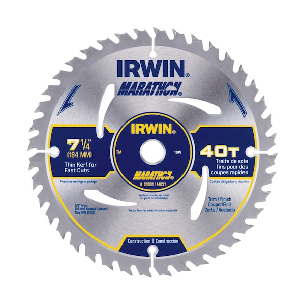 メル26531 Irwin Irwin Marathon 7-1/4 in. D X 5/8 in. Carbide Circular